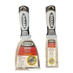 2 PACK - Hyde Grey & Black / 3 Inch & 1.5 Inch Stainless Steel Stiff Scraper